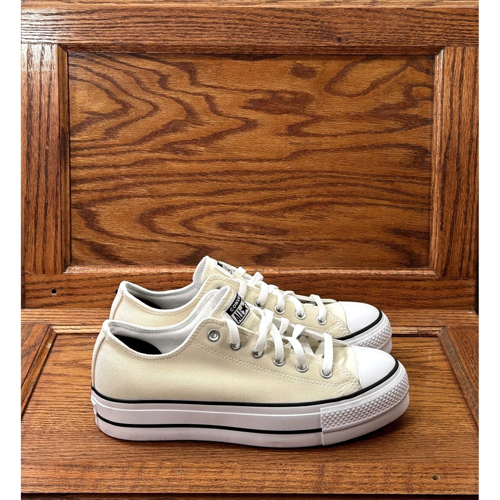 Converse Chuck Taylor All Star Lift Platform Cream Canvas Size Women 9.5 - Picture 2 of 9